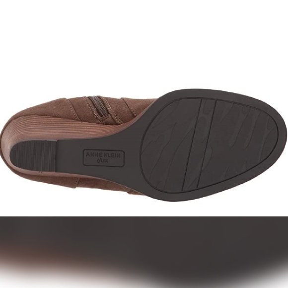 Anne Klein Retro Vibes | Vegan Suede Wedge Booties | Size 10.5 - Picture 6 of 15